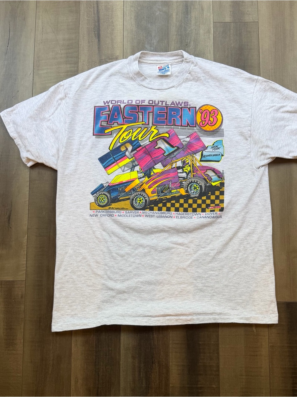 Vintage 1993 World Of Outlaws Eastern Tour Racing Made in USA Sz XL Sprint Car